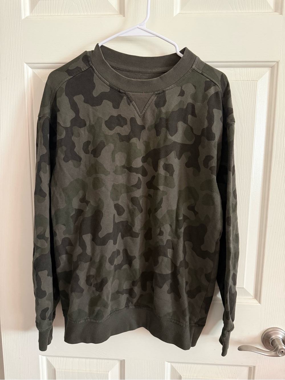 Goodfellow & Co Olive and Dark Green Camo Crewneck Sweater